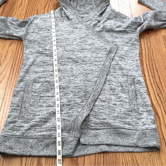 Athleta Gray Blissful Hooded Open Front wrap Sweater Cardigan - Picture 10 of 16